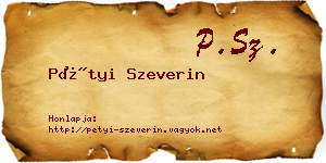 Pétyi Szeverin névjegykártya